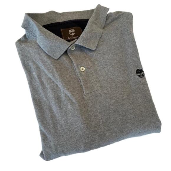 𝅺TIMBERLAND Long Sleeve Polo Shirt Gray Reg Fit Size XXL/TTG - Picture 1 of 4